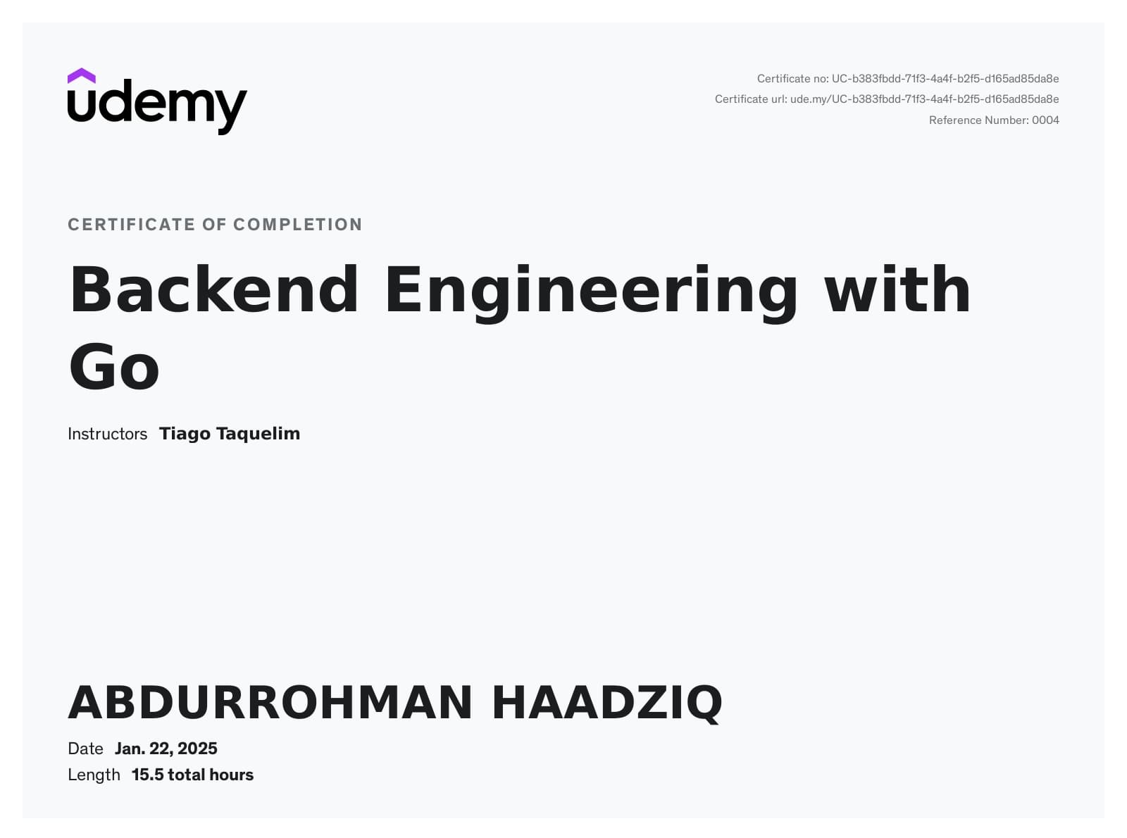 Backend Engineer Undemy