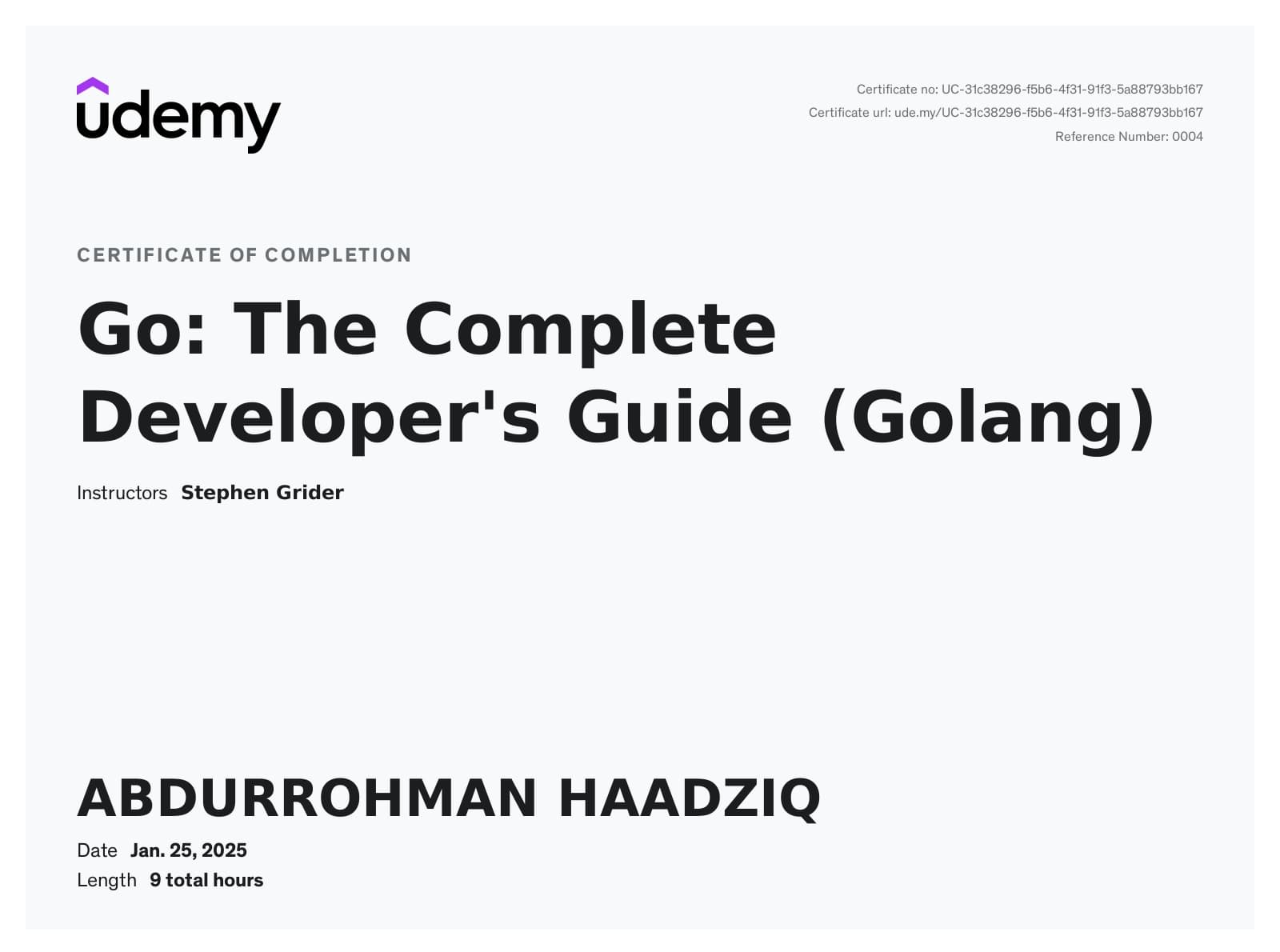 Developer Guide Golang